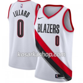 Dres Portland Trail Blazers Damian Lillard 0 Nike 2017-18 Bijela Swingman